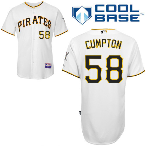 Brandon Cumpton #58 MLB Jersey-Pittsburgh Pirates Men's Authentic Home White Cool Base Baseball Jersey